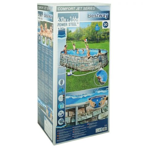 Бассейн каркасный Bestway Power Steel 610 x 366 x 122 см (56719)