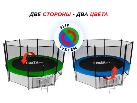 Батут Unix Line Classic 14 ft Outside (синий/зеленый)