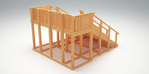 Зимняя горка Савушка Зима Wood-4