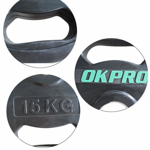 Диск обрезиненный с хватами 20 кг OKPRO OK2009E