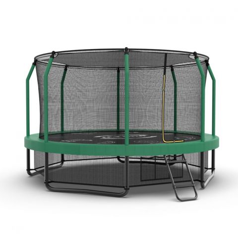 Батут каркасный с защитной сеткой и лестницей MZONE LUX 14 FT (427 см)